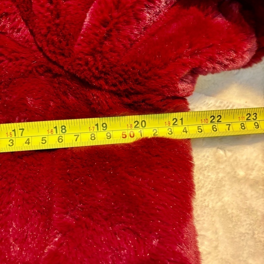 NEW Say What? Jacket Medium Faux Fur Maroon Red Teddy Bomber Jacket Cozy NWOT - Picture 13 of 15